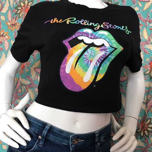 2019 Official Release the Rolling Stones Cropped T-Shirt Size S-XL (Stretchy) - Picture 5 of 11
